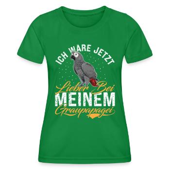 Gris africain Je préférerais être avec mon - T-shirt sport Femme - vert - Devant - AI Model Female 172 dark (172cm)
