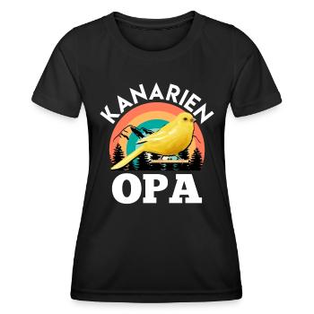 Canaries, Grand-père, Amoureux des oiseaux, Canaries - T-shirt sport Femme - noir - Devant - AI Model Female 172 light (172cm)