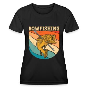 Bow Fisherman Bowfishing Bow Hunter Bow Fishing - Women's Functional T-Shirt - black - Front - AI Model Female 172 light (172cm)