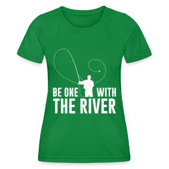 Pêche à la mouche Ne faites qu’un avec les pêcheurs à la mouche de rivière - T-shirt sport Femme - vert - Devant - AI Model Female 172 dark (172cm)