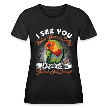 Liebesvogel Je peux voir quand vous mangez des tourtereaux - T-shirt sport Femme - noir - Devant - AI Model Female 172 light (172cm)