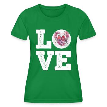 LOVE Zebra Finches Bird Lovers Bird Lovers - Women's Functional T-Shirt - kelly green - Front - AI Model Female 172 dark (172cm)