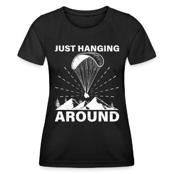 Gleitschirmfliegen Ich Häng Hier nur Ab - Frauen Funktions-T-Shirt - Schwarz - Vorne - AI Model Female 172 light (172cm)