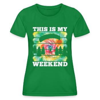 Gleitschirmflieger This is my Weekend Paragliding - Frauen Funktions-T-Shirt - Kelly Green - Vorne - AI Model Female 172 dark (172cm)