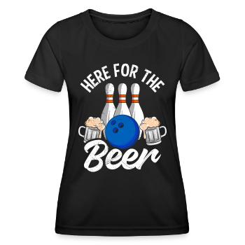 Bowling For the beer here Beer lovers Bowlers - Women's Functional T-Shirt - black - Front - AI Model Female 172 light (172cm)