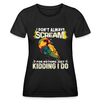 Les tourtereaux Je ne crie pas toujours pour rien - T-shirt sport Femme - noir - Devant - AI Model Female 172 light (172cm)