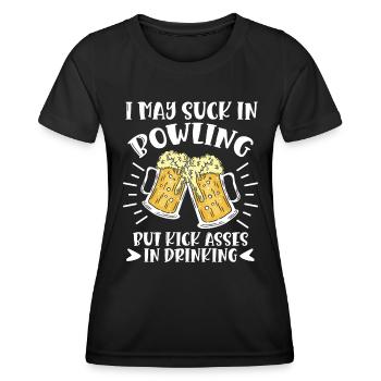 Bowling Player I may Suck in Bowling Beer Fan - Women's Functional T-Shirt - black - Front - AI Model Female 172 light (172cm)