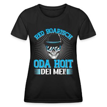 Bayern Red Boarisch oda Hoit dei Mei Bayerisch - Frauen Funktions-T-Shirt - Schwarz - Vorne - AI Model Female 172 light (172cm)