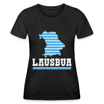 Lausbub Bayern Bayerisch Lausbua Shirt Herren - Frauen Funktions-T-Shirt - Schwarz - Vorne - AI Model Female 172 light (172cm)