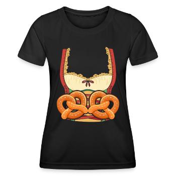 Trachten Shirt Damen Bayerische Breze Dirndl - Women's Functional T-Shirt - black - Front - AI Model Female 172 light (172cm)