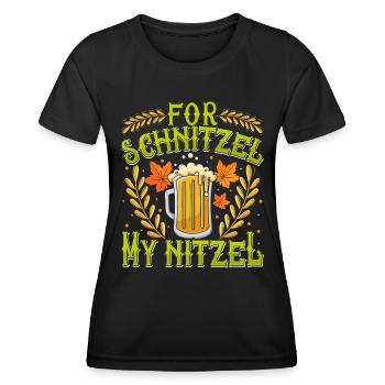 Deutsches Essen For Schnitzel my Nitzel Bierfan - Frauen Funktions-T-Shirt - Schwarz - Vorne - AI Model Female 172 light (172cm)
