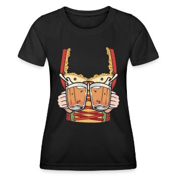 Trachten Shirt Frauen Bierfan - T-shirt sport Femme - noir - Devant - AI Model Female 172 light (172cm)