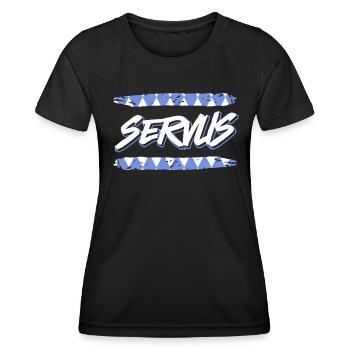 Servus Bayern Weiß Blau München Shirt Bayer - Frauen Funktions-T-Shirt - Schwarz - Vorne - AI Model Female 172 light (172cm)