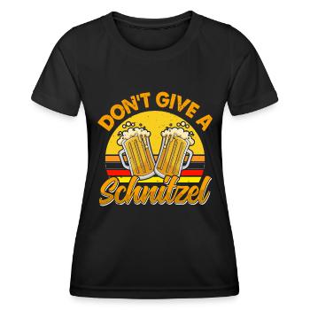 Deutsches Essen Don't Give a Schnitzel Bierfan - Frauen Funktions-T-Shirt - Schwarz - Vorne - AI Model Female 172 light (172cm)