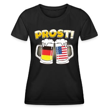À votre santé! Beer Mug Allemagne États-Unis Fan de bière allemand - T-shirt sport Femme - noir - Devant - AI Model Female 172 light (172cm)