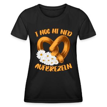 Shirt I Mog mi ned Aufbrezeln Brezeln - Frauen Funktions-T-Shirt - Schwarz - Vorne - AI Model Female 172 light (172cm)