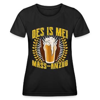 Lederhosen Shirt Mei Mass Anzug Biertrinker - Frauen Funktions-T-Shirt - Schwarz - Vorne - AI Model Female 172 light (172cm)