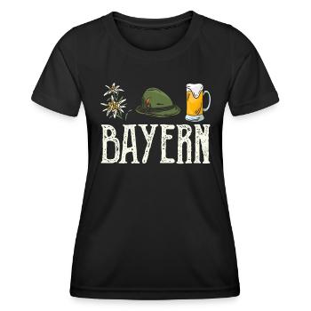 Bayern Bayerische Tradition Freistaat Bayern - Frauen Funktions-T-Shirt - Schwarz - Vorne - AI Model Female 172 light (172cm)