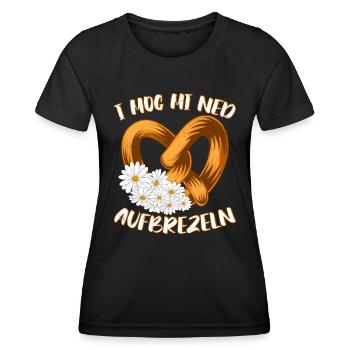 Shirt I Mog mi ned Aufbrezeln Brezeln - Frauen Funktions-T-Shirt - Schwarz - Vorne - AI Model Female 172 light (172cm)