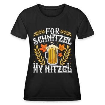 Deutsches Essen For Schnitzel my Nitzel Bierfan - Frauen Funktions-T-Shirt - Schwarz - Vorne - AI Model Female 172 light (172cm)