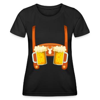 Lederhosen Buveur de bière Chemise Homme - T-shirt sport Femme - noir - Devant - AI Model Female 172 light (172cm)