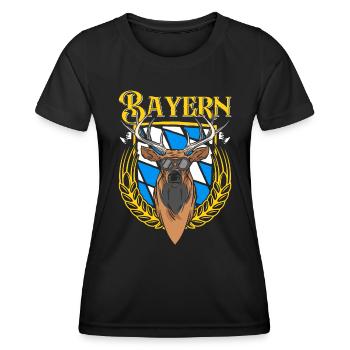 Bayern Shirt München Bayerische Flagge Bayer - Frauen Funktions-T-Shirt - Schwarz - Vorne - AI Model Female 172 light (172cm)