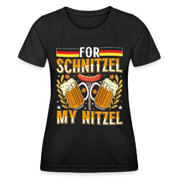 Deutsches Essen For Schnitzel my Nitzel Bierfan - Frauen Funktions-T-Shirt - Schwarz - Vorne - AI Model Female 172 light (172cm)