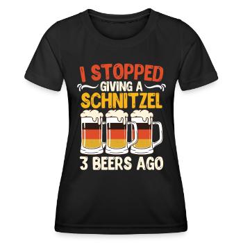 German Beer Stopped Giving a Schnitzel 3 Beers - Women's Functional T-Shirt - black - Front - AI Model Female 172 light (172cm)