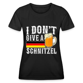 Je ne donne pas un fan de bière schnitzel - T-shirt sport Femme - noir - Devant - AI Model Female 172 light (172cm)
