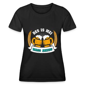 Lederhosen Shirt Mei Mass Anzug Biertrinker - Frauen Funktions-T-Shirt - Schwarz - Vorne - AI Model Female 172 light (172cm)