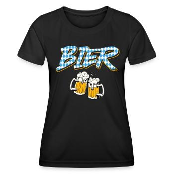 Bayerisches Bier Bayern Biertrinker Bierfan - Frauen Funktions-T-Shirt - Schwarz - Vorne - AI Model Female 172 light (172cm)