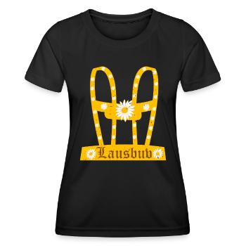 Lausbub Bayern Lederhosen Herren Shirt Bayerisch - Women's Functional T-Shirt - black - Front - AI Model Female 172 light (172cm)