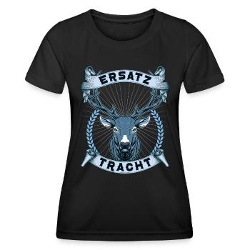 Ersatz Tracht Lederhose Herbstfest - Frauen Funktions-T-Shirt - Schwarz - Vorne - AI Model Female 172 light (172cm)