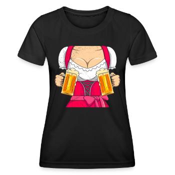 im Gange Dirndl Damen Bierfans - Frauen Funktions-T-Shirt - Schwarz - Vorne - AI Model Female 172 light (172cm)