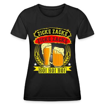 Zacke Zacke Hoi Hoi Hoi - Frauen Funktions-T-Shirt - Schwarz - Vorne - AI Model Female 172 light (172cm)
