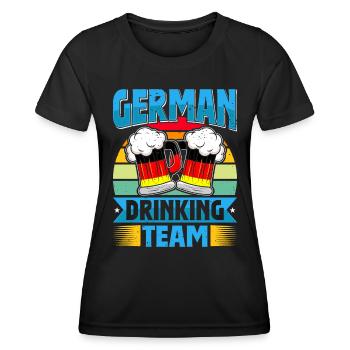 German Drinking Team Bierfan - Frauen Funktions-T-Shirt - Schwarz - Vorne - AI Model Female 172 light (172cm)