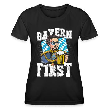 Bavaria First King Ludwig Bavarian Blue White - Women's Functional T-Shirt - black - Front - AI Model Female 172 light (172cm)