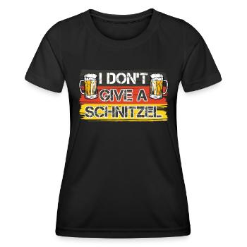 Volksfest Bayern Bierfan Je ne donne pas un Schnitzel - T-shirt sport Femme - noir - Devant - AI Model Female 172 light (172cm)