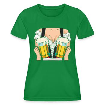 Trachten Shirt Frauen Bierfan - T-shirt sport Femme - vert - Devant - AI Model Female 172 dark (172cm)
