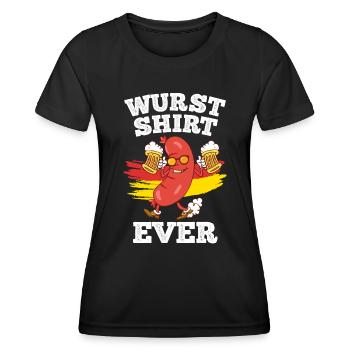 Wurst Shirt Ever Deutsches Essen Bierfan - T-shirt sport Femme - noir - Devant - AI Model Female 172 light (172cm)