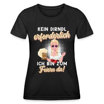 Pas besoin de dirndl pour célébrer - T-shirt sport Femme - noir - Devant - AI Model Female 172 light (172cm)