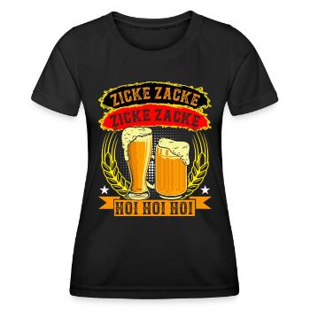 Zacke Zacke Hoi Hoi Hoi - Frauen Funktions-T-Shirt - Schwarz - Vorne - AI Model Female 172 light (172cm)