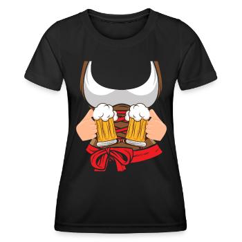 Biertrinker Frauen Trachten Shirt Damen Bayern - Frauen Funktions-T-Shirt - Schwarz - Vorne - AI Model Female 172 light (172cm)