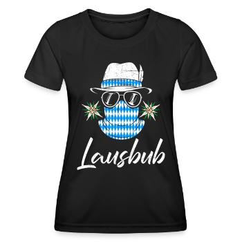 Lausbub Bayern Bayerisch Lausbua Shirt Herren - Frauen Funktions-T-Shirt - Schwarz - Vorne - AI Model Female 172 light (172cm)