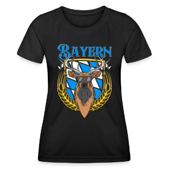 Bayern Shirt München Bayerische Flagge Bayer - Frauen Funktions-T-Shirt - Schwarz - Vorne - AI Model Female 172 light (172cm)