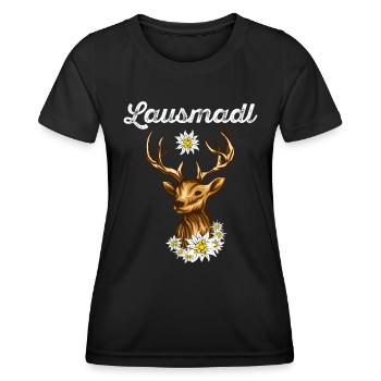 Lausmadl Dirndl Trachten Shirt Frauen Tracht - Frauen Funktions-T-Shirt - Schwarz - Vorne - AI Model Female 172 light (172cm)