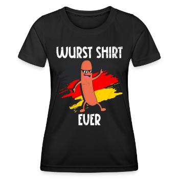 Meilleure chemise à saucisse de tous les temps Bratwurst allemande - T-shirt sport Femme - noir - Devant - AI Model Female 172 light (172cm)