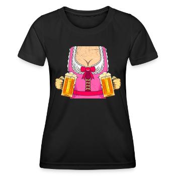 Dirndl Women Beer Lover Beer Mug - Women's Functional T-Shirt - black - Front - AI Model Female 172 light (172cm)