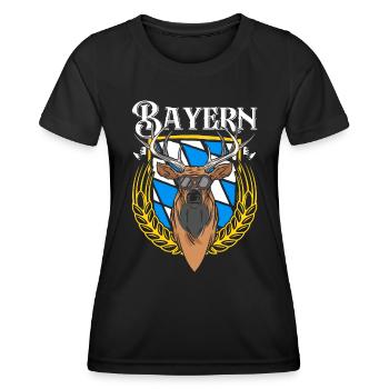 Bayern Shirt München Bayerische Flagge Bayer - Frauen Funktions-T-Shirt - Schwarz - Vorne - AI Model Female 172 light (172cm)