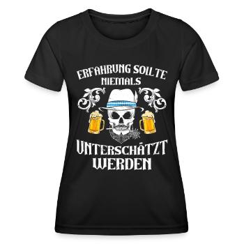 Bayern Erfahrung sollte Nie Unterschätzt werden - Frauen Funktions-T-Shirt - Schwarz - Vorne - AI Model Female 172 light (172cm)